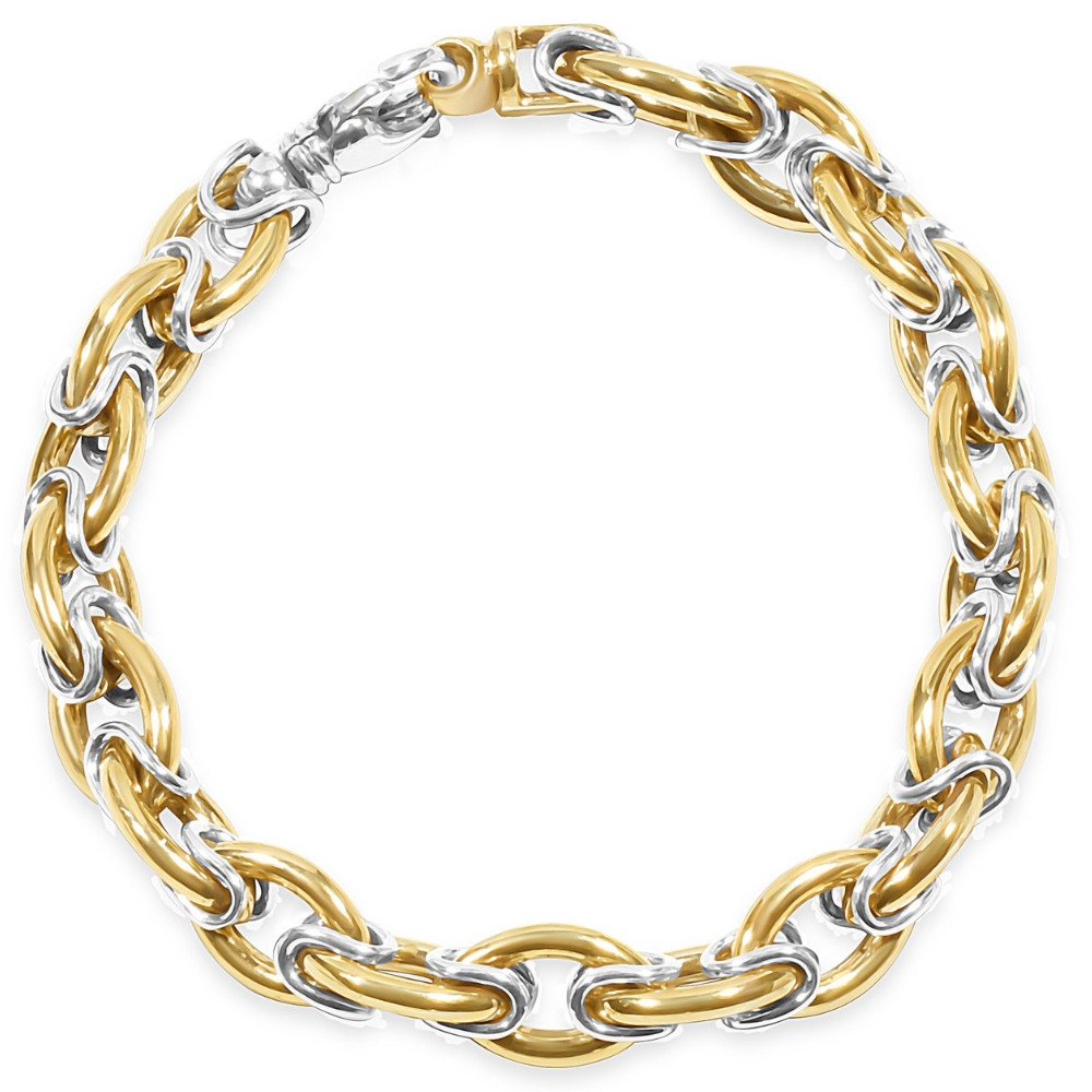 Men's Byzantine Round Link 14k Gold (59gram) or Platinum (96gram